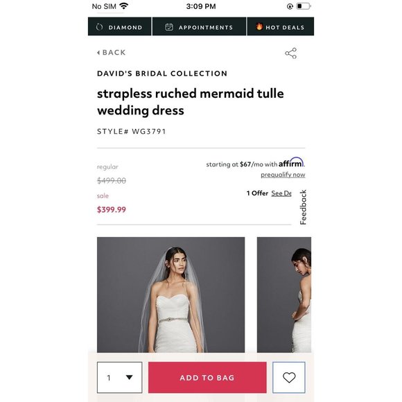 Strapless Ruched Mermaid Tulle Wedding Dress Custom Embroidery Beading WG3791 - Picture 2 of 12